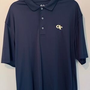 Oxford Dark Blue Polo Shirt Georgia Tech logo. XL. Short sleeve. Like new.